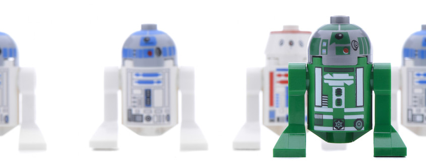 Lego Star Wars minifigure Sandtrooper walking in front of sandtrooper